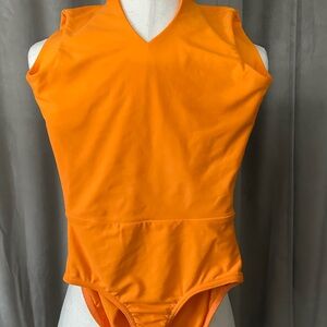Vibrant Orange Sleeveless Bodysuit